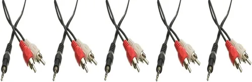 Vista 13 de Cable de audio estéreo macho a doble RCA macho (derecho e izquierdo), 6 pies - Paquete de 3