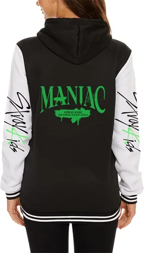 Vista 3 de ACEFAST INC Kpop Stray - Chaqueta de béisbol para niños con capucha, álbum Oddinary Felix Hyunjin Bangchan, chaqueta deportiva casual Varsity