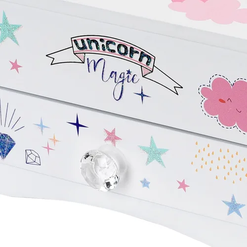 Vista 8 de Aliz - Joyero musical de unicornio para niñas, caja de madera con diseño de unicornio brillante, decoración encantadora de habitación y recuerdos
