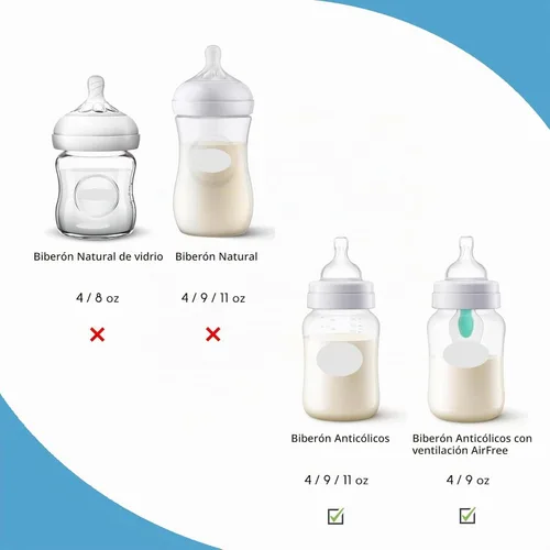 Vista 4 de Asas para biberones compatibles con biberones Philips Avent anticólicos y AirFree, soporte compatible con botella de Avent, 6 unidades, blanco