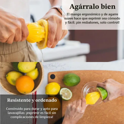 Vista 4 de Prepara Juicy Juice - Escariador manual de cítricos para limones, limas y naranjas, amarillo