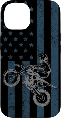 Vista 4 de Dirt Bike US Flag Vintage Motocross Racing Case for iPhone 17