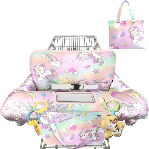 Vista 16 de Funda negra para carrito de compras para bebé, funda para silla alta 2 en 1, con arnés de seguridad, multifuncional, patrón de perro, fundas