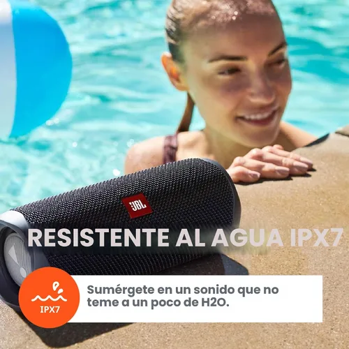 Vista 5 de JBL - Altavoz Bluetooth FLIP 5 a prueba de agua, portátil, pequeño, negro