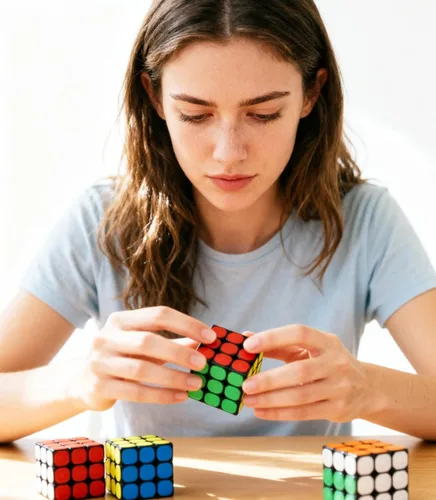 Vista 8 de AMAZA Cubo de velocidad 3x3 negro 3x3x3 rompecabezas de cubo mágico de velocidad Fidget Juguetes Táctil Cubo especial Puzzle Touch Twist Patch