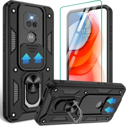 Vista 36 de Gritup Funda para Moto G Stylus 5G-2021 con cubierta deslizante para cámara 1 paquete de protectores de pantalla HD Soporte de metal giratorio
