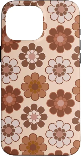 Vista 19 de 70s Retro Floral Pattern in Brown, Tan and Camel Case for iPhone 17