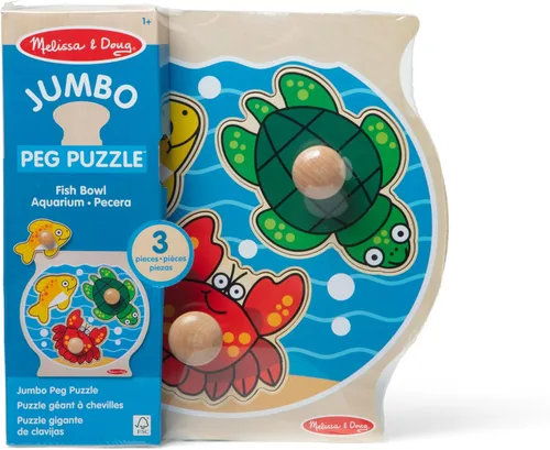 Vista 6 de melissa & doug pecera Jumbo perilla de madera Puzzle, Versión estándar, Multicolor