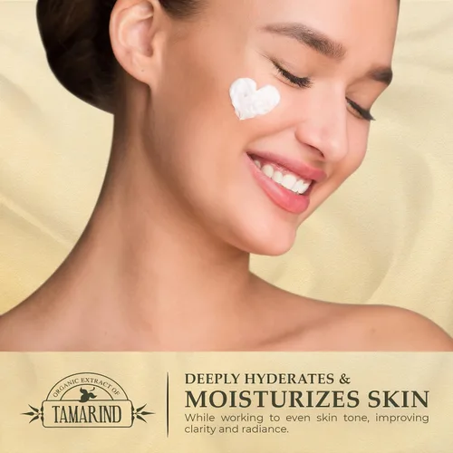 Vista 4 de Extracto orgánico de tamarindo, crema iluminadora de la piel, 1.7 fl oz / 1.7 fl oz, crema de manchas oscuras para manos, nudillos, cuerpo, cara