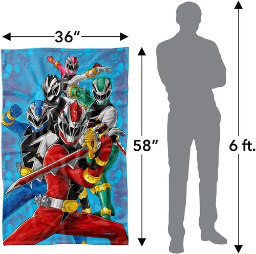 Vista 4 de LOGOVISION Power Rangers: Manta de forro polar de Dino Fury, 36 x 58 pulgadas