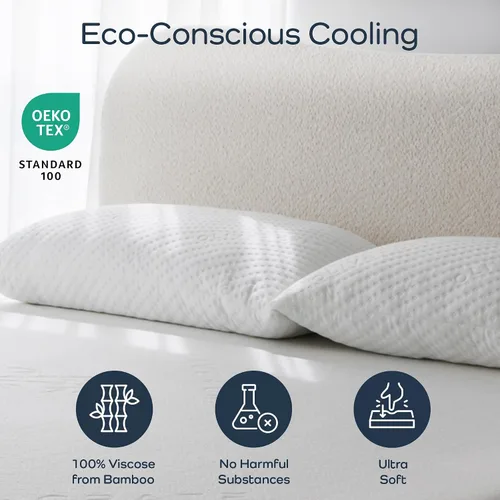 Vista 2 de Olive + Crate Protector de colchón de bambú 100% viscosa, funda de colchón de bambú de enfriamiento eco-consciente, protección hipoalergénica