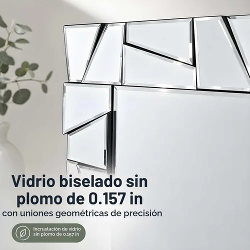 Vista 2 de Chende Espejos decorativos modernos 3D para pared, espejo de sala de estar