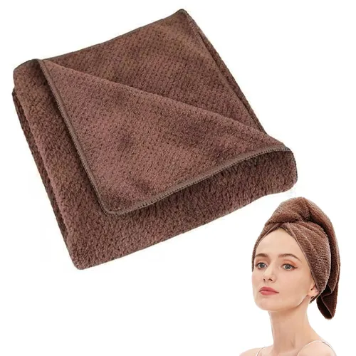 Vista 18 de Toalla de microfibra para el cabello de secado rápido, toallas de secado de pelo, adecuadas para todo tipo de cabello, ultra absorbente, cabello Azul