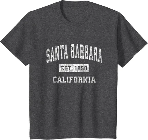 Vista 32 de Camiseta deportiva clásica de Santa Bárbara California CA, Negro, S