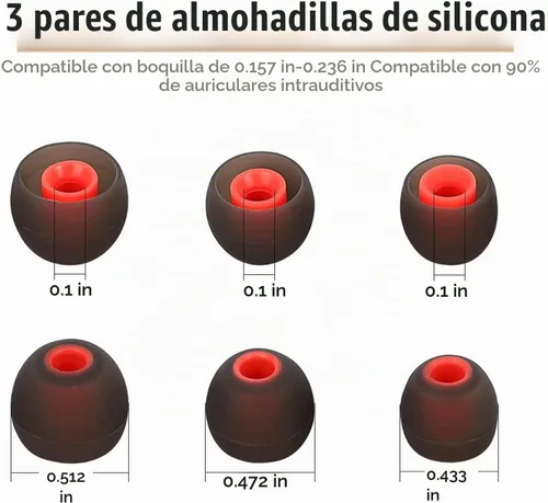 Vista 4 de Aletas universales para los oídos, puntas de auriculares de repuesto