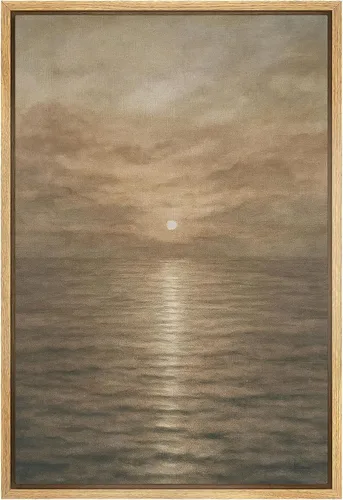 Vista 31 de SIGNLEADER Lienzo enmarcado para pared, pinos resistentes en acantilado, árbol de montaña en tono sepia, ilustración de paisaje, arte moderno