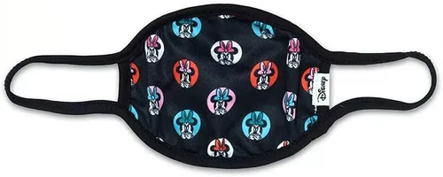 Vista 4 de Disney Minnie Mouse de Berkshire Fashions- Cubrebocas de tela para niños, color negro, paquete de 3, lavables, reutilizables, no uso médico