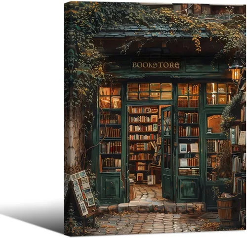 Vista 38 de Haitunone Arte de Pared de Lectura Femenina Victoriana Academia Oscura Libros Melancólicos Póster Pintura al Óleo Antigua Impresiones en Lienzo