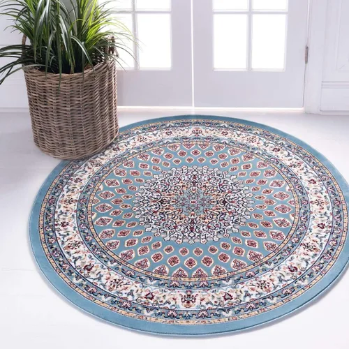 Vista 27 de Unique Loom Narenj Collection - Alfombra clásica con diseño de medallón texturizado tradicional, 3 x 5 pies, 1 pulgada, rectangular, color Azul