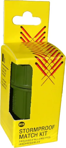 Vista 4 de Kit de cerillos a prueba de tormentas UCO con estuche impermeable, 25 cerillos a prueba de tormentas y 3 mecheros