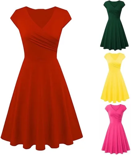 Vista 3 de Vestido casual para mujer, vestido de verano con vuelo, mini vestidos versátiles