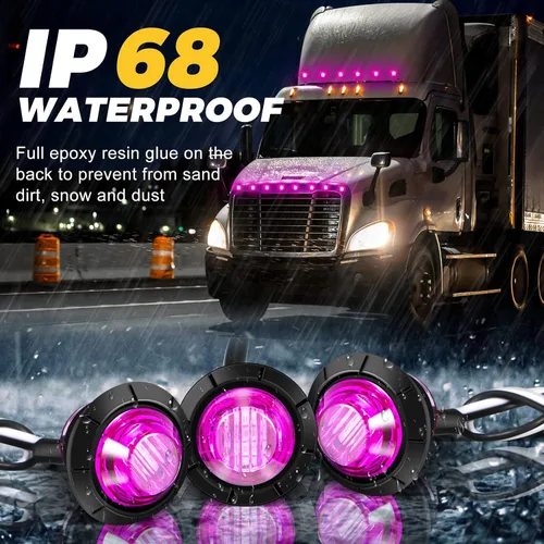 Vista 5 de 50 luces LED redondas de 3/4 para remolque, luces LED delanteras y traseras de 12 V, luces de remolque impermeables para camión, automóvil, autobús