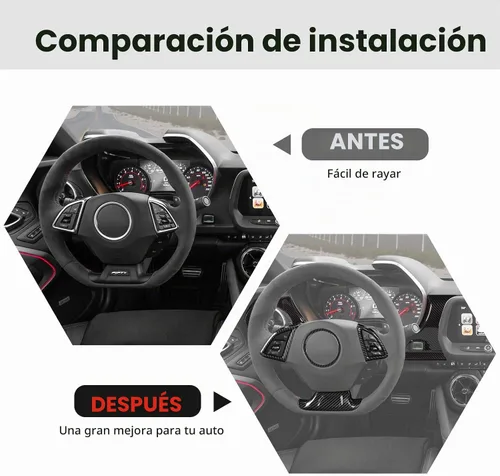 Vista 2 de RT-TCZ Kit de moldura interior de fibra de carbono cubierta accesorios de decoración de consola central para Chevrolet Camaro 2017 2018 2019 2020
