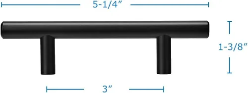Vista 2 de 701BBORBBLK - Manijas doradas modernas para gabinetes, estilo europeo, estilo europeo, para gabinetes de cocina (3 pulgadas (2.992 in), agujero Negro