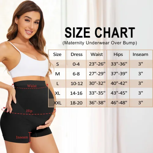 Vista 6 de Ropa interior de maternidad sin costuras para mujer, con cintura alta, para apoyo al vientre