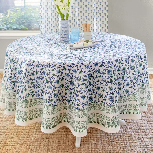 Vista 63 de Saffron Marigold Mantel redondo impreso a mano – Pink Dahlia Daydreams lujoso 100% algodón, lavable, para decoración del hogar, cocina, café o mesa