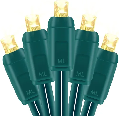 Vista 10 de Mini luces LED de Navidad de 0.197 in, tira de luces LED para decoración de árboles de Navidad en exteriores e interiores, grado comercial, cable