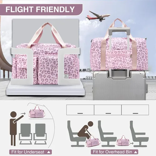 Vista 448 de Pequeña bolsa de gimnasio para mujer, bolsa de viaje con compartimento para zapatos