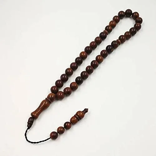 Vista 5 de Natural Wood Cook Tasbih Man's Misbaha - Cuentas de oración para hombre, 33 cuentas, 2 tamaños, rosario (0.394 in x 33 cuentas)