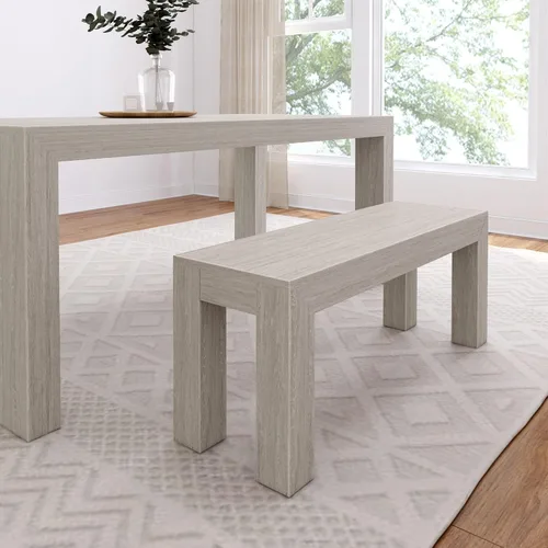 Vista 9 de Plank+Beam Mesa de comedor de 48 pulgadas, mesa de cocina de madera maciza de 48 pulgadas, mesa de comedor rectangular para comedor, oficina