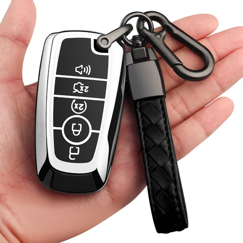 Vista 7 de Funda para llavero Ford con llavero de TPU suave de alta calidad, protección completa, compatible con Ford Explorer, Mustang Fusion Escape F150 F250