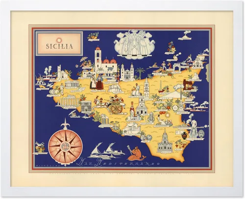 Vista 41 de Monem Art Mapa Monumental Vintage de Florencia Impresión - Póster de Viaje Retro - Arte de Italia - Gran Regalo para Hombres, Mujeres, Amantes