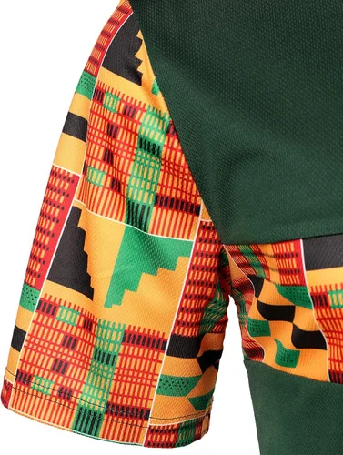 Vista 5 de Conjunto de camiseta y pantalones cortos para hombre con estampado africano de LucMatton