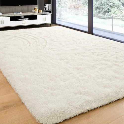Vista 43 de Softlife Alfombra naranja para dormitorio, alfombra de felpa esponjosa para sala de estar para niñas, alfombra lanuda para niños, alfombra suave