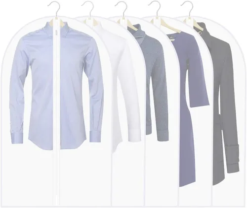 Vista 7 de Bolsas para ropa, juego de 5 bolsas ligeras de 33 pulgadas con cremallera completa de acero inoxidable, bolsas para ropa
