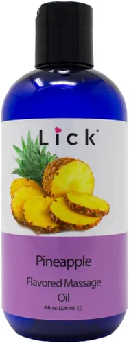 Vista 10 de Lick Aceite de masaje con sabor a piña con vitamina E, aceite corporal dulce comestible para masaje de parejas, mezcla de aceite de coco fraccionado