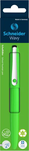Vista 6 de Schneider 162114 Pluma Estilográfica Ondulada para Usuarios Diestros y Zurdos con Punta Principiante Verde