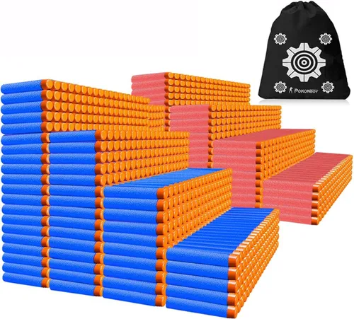Vista 8 de POKONBOY 1200 Pack Refill Darts Compatible with Nerf Guns, Refill Bullet Darts Foam Darts Compatible with Nerf Guns N-Strike Elite Series Blaster