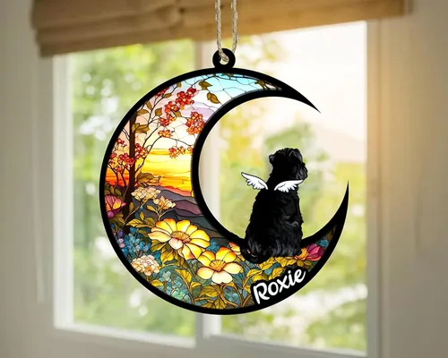 Vista 889 de LOVELYPOD Adorno de Navidad personalizado para perro Basset Hound (marrón) Basset Hound (marrón) adorno para atrapasoles de perro, razas de perros