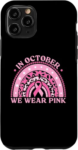 Vista 10 de iPhone 14 En octubre usamos funda para cáncer de mama de leopardo rosa arcoíris 2023