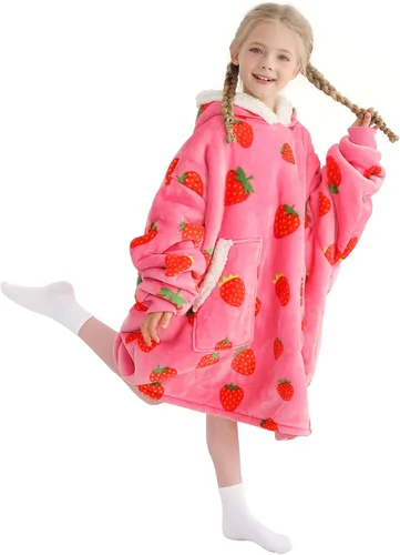 Vista 21 de Kipswiza Manta Ponible con Capucha para Mujeres y Hombres, Sudadera de Mantas con Capucha de Sherpa Suave y Acogedora Extragrande como Regalos