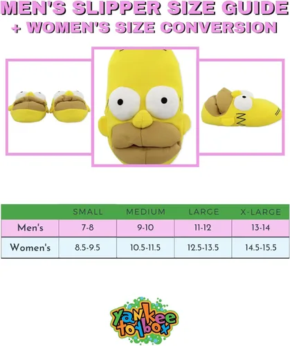 Vista 2 de The Simpsons Pantuflas faciales 3D Homer Simpson de felpa novedosas para hombres y adultos