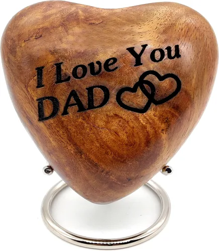 Vista 10 de 5MOONSUN5 Urna de recuerdo de corazón de madera, mini urna de ceniza, pequeña urna de cremación hecha a mano para cenizas, homenaje a tu ser