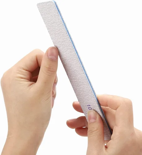 Vista 4 de 25 limas de uñas rectangulares de grano 180/240 para uñas naturales, limas de uñas de doble cara para uñas