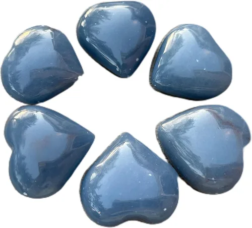 Vista 71 de Corazón hinchado de piedras preciosas al por mayor, corazones hinchados de piedras preciosas pulidas, piedra de palma de cristal, corazón de cristal