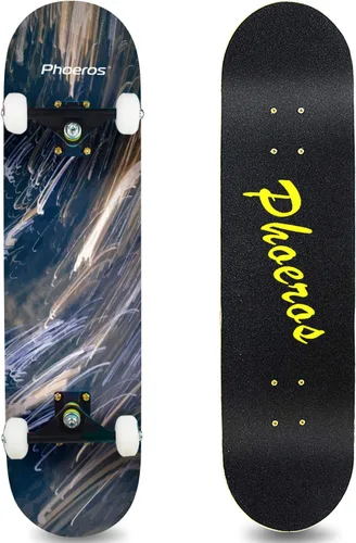 Vista 9 de PHOEROS Complete Skateboards- Standard Skateboards for Beginners Kids Boys Girls Teenager- 31''x 10''Canadian Maple Cruiser Pro Skate Board